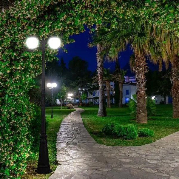 Lampă de exterior neagră 2xE27/60W/230V IP44 199 cm