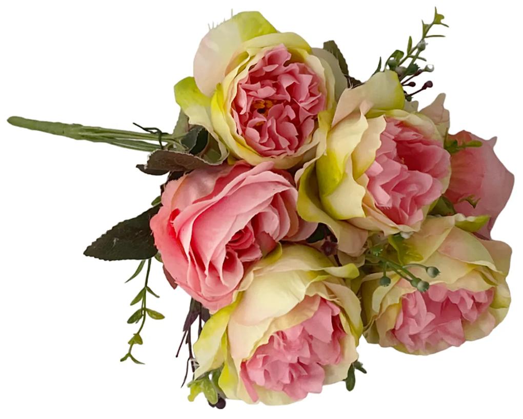 Trandafiri artificiali Danielle, Roz, 45cm