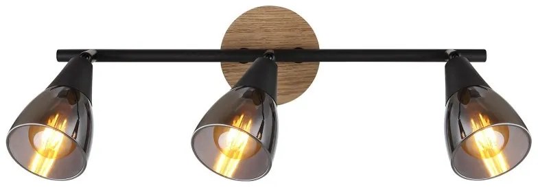 Plafoniera 3L design modern Mubby negru, maro