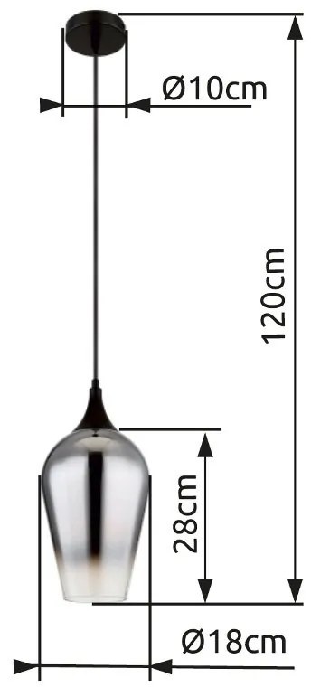 Pendul design modern LAVUS negru/crom