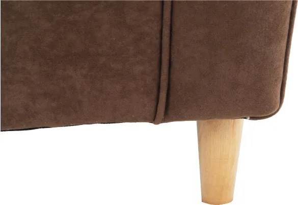 Fotoliu cu taburet, material maro, ASTRID