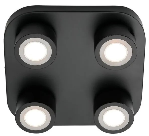 Plafoniera LED cu 4 spoturi, design modern, 3-Step MOODMAKER, Clyde 4 negru
