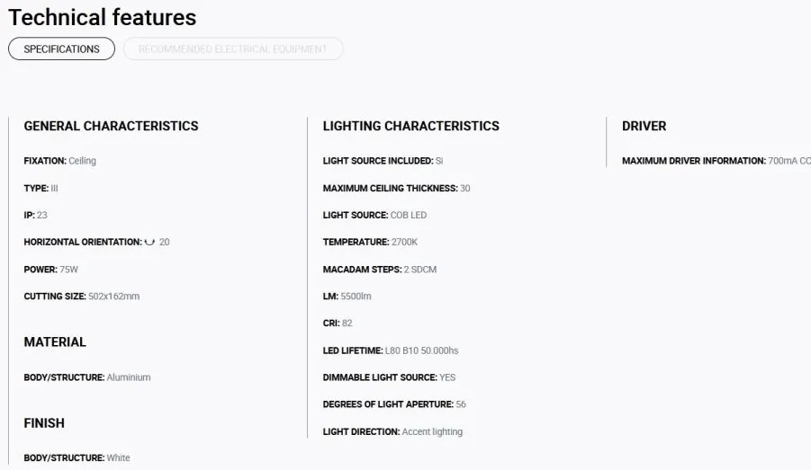 Spot LED incastrabil COLIN-3 White recessed 72-108W 2700K 56°