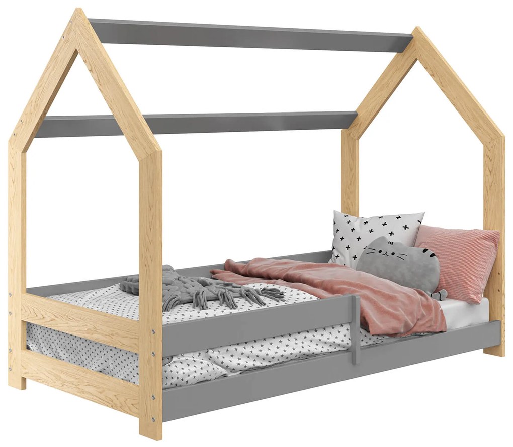 Pat copii tip căsuță pentru copii 160x80 pin D5 cu cadru