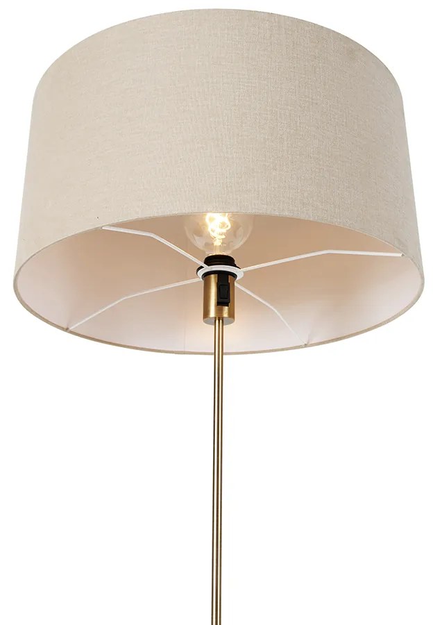Lampă de podea reglabilă bronz cu abajur maro deschis 50 cm - Parte