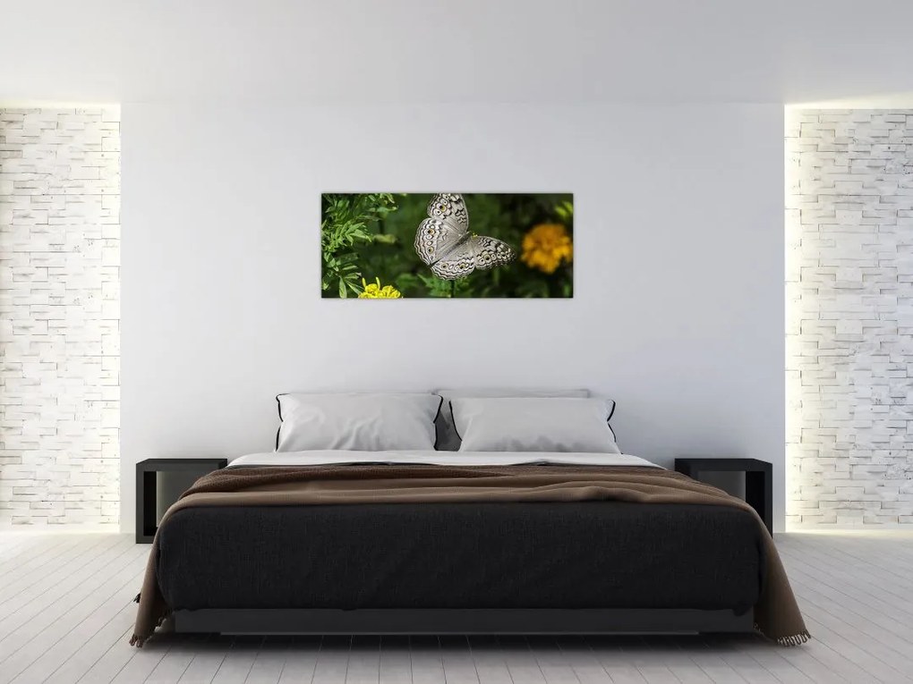 Tablou - fluture alb (120x50 cm)