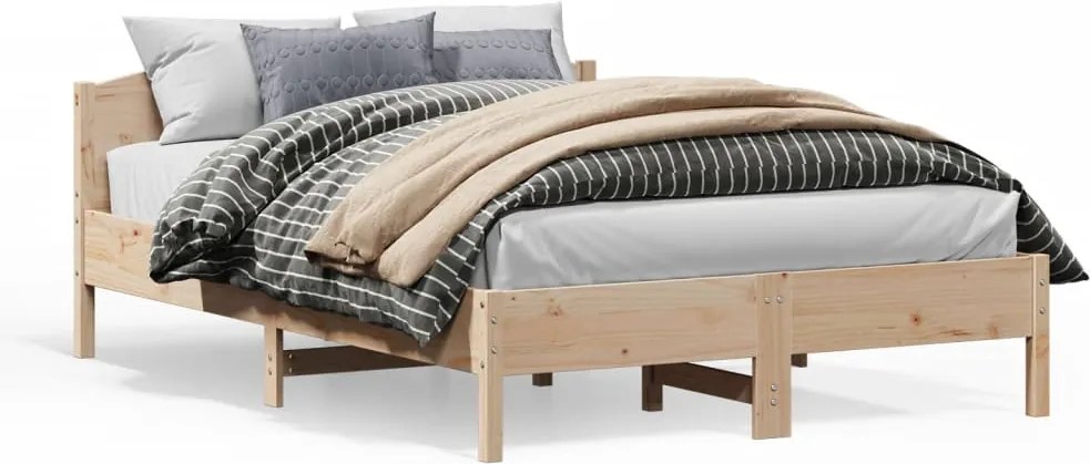 vidaXL Cadru de pat fără saltea, 160x200 cm, lemn masiv pin