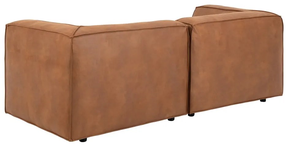 Canapea maro coniac cu tapițerie din imitație de piele 208 cm Fairfield Kentucky – Bonami Selection