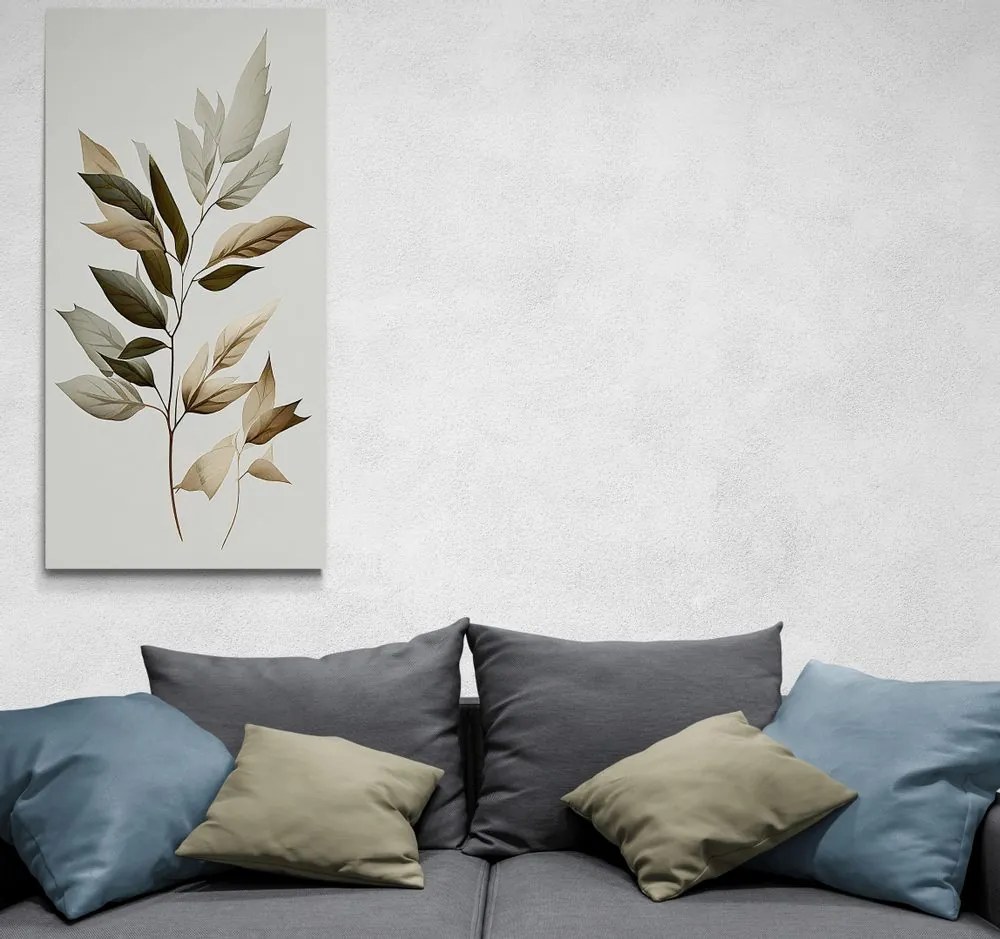 Tablou frunze de lux cu atingere de minimalism