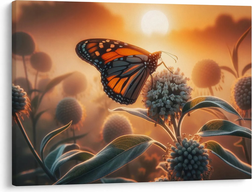 Tablou – Fluture în soare apunând (70x50 cm)