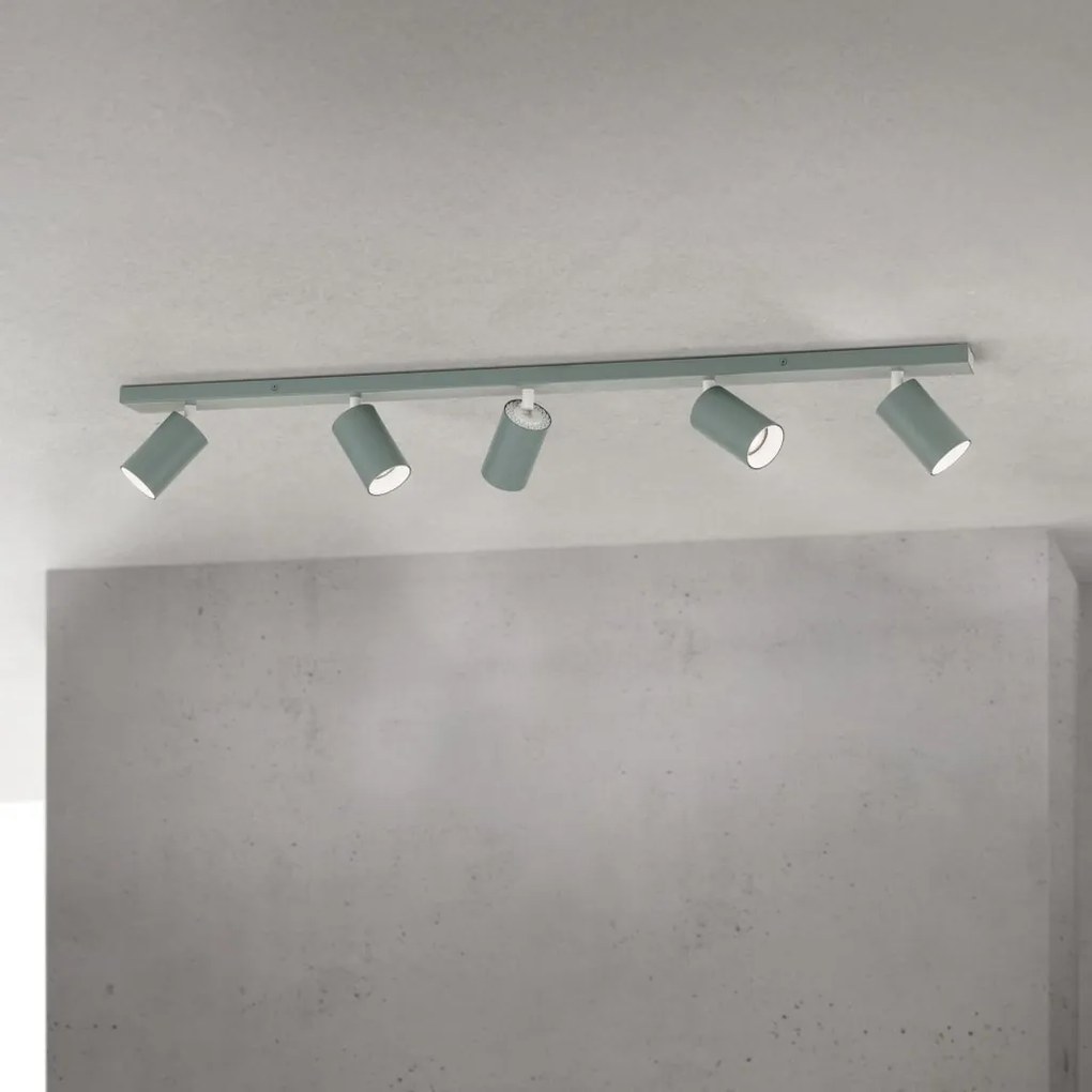 Plafoniera cu 5 spoturi directionabile stil minimalist PENN, verde deschis