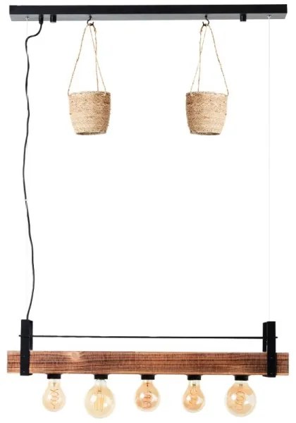 Brilliant - Lustră suspendată pe cablu BANKWOOD 5xE27/28W/230V plop