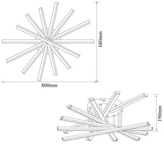 Lustră LED cu 7 surse de iluminare, 125W, cu telecomandă – Design elegant auriu