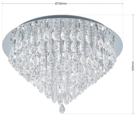 Lustra eleganta cristal K9 diametru 75cm Celeste DLU 2401/75 chrom OR