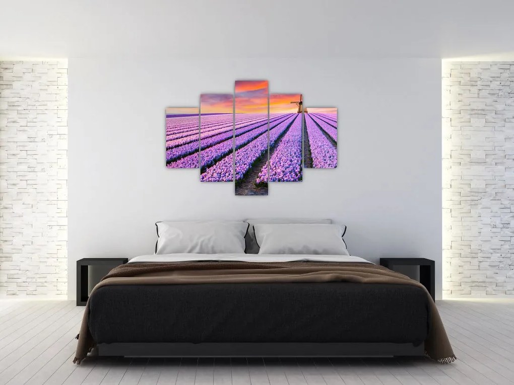 Tablou - ferma cu flori (150x105 cm)