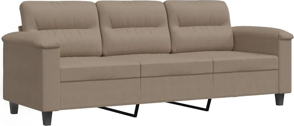 vidaXL Canapea cu 3 locuri, gri taupe, 180 cm, țesătură microfibră