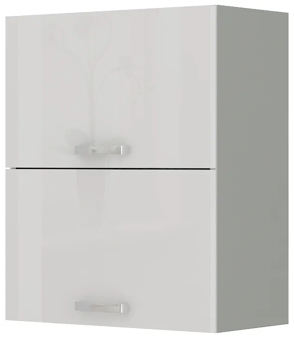 Dulap superior de bucătărie Brunea 60 GU-72 2F (gri + alb lucios). 1024984