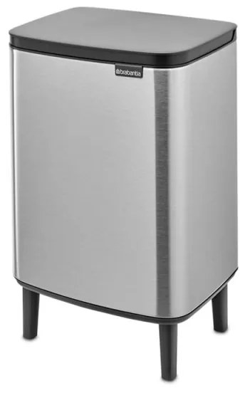 Cos de gunoi Brabantia Bo Small Hi 1006650, 12 l, Deschidere lina si silentioasa, Baza antiderapanta, Rezistent la amprente, Inox