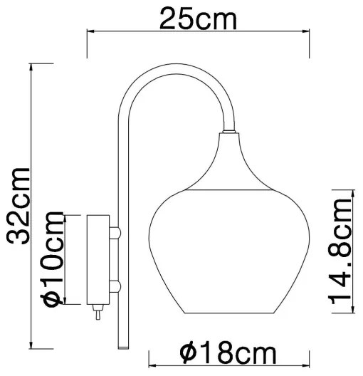 Aplică Globo 15548WG MAXY 1xE27/40W/230V