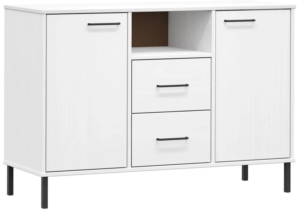 351020 vidaXL Servantă cu picioare metalice „OSLO” alb 113x40x77 cm lemn
