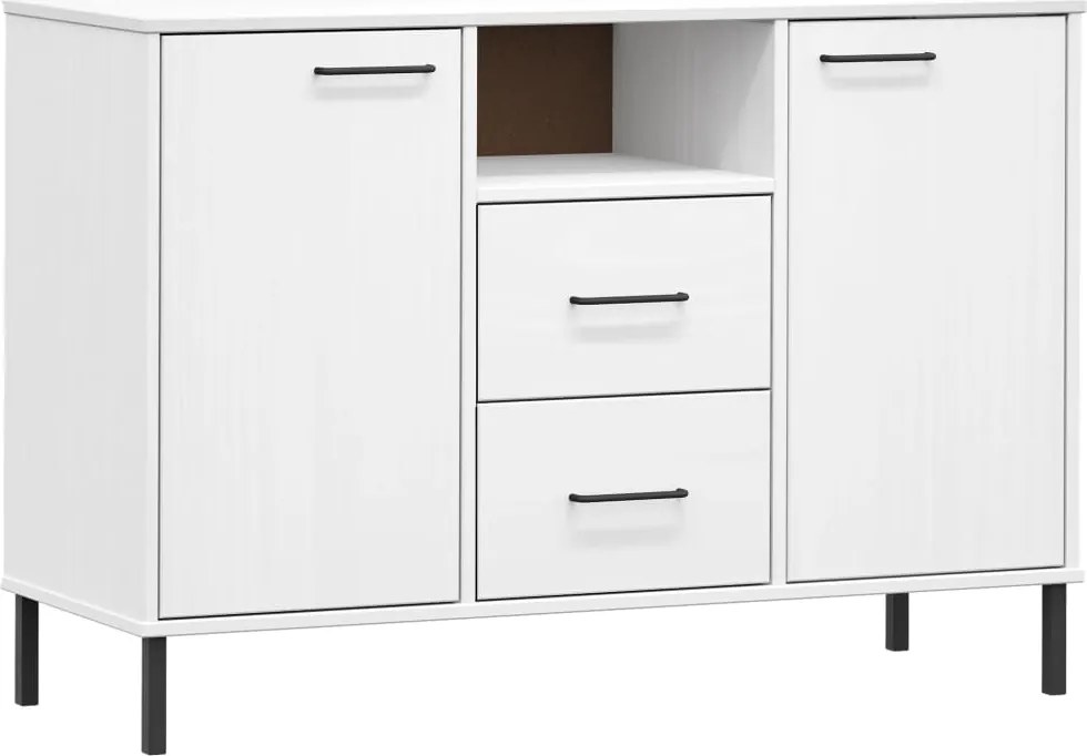 vidaXL Servantă cu picioare metalice „OSLO” alb 113x40x77 cm lemn