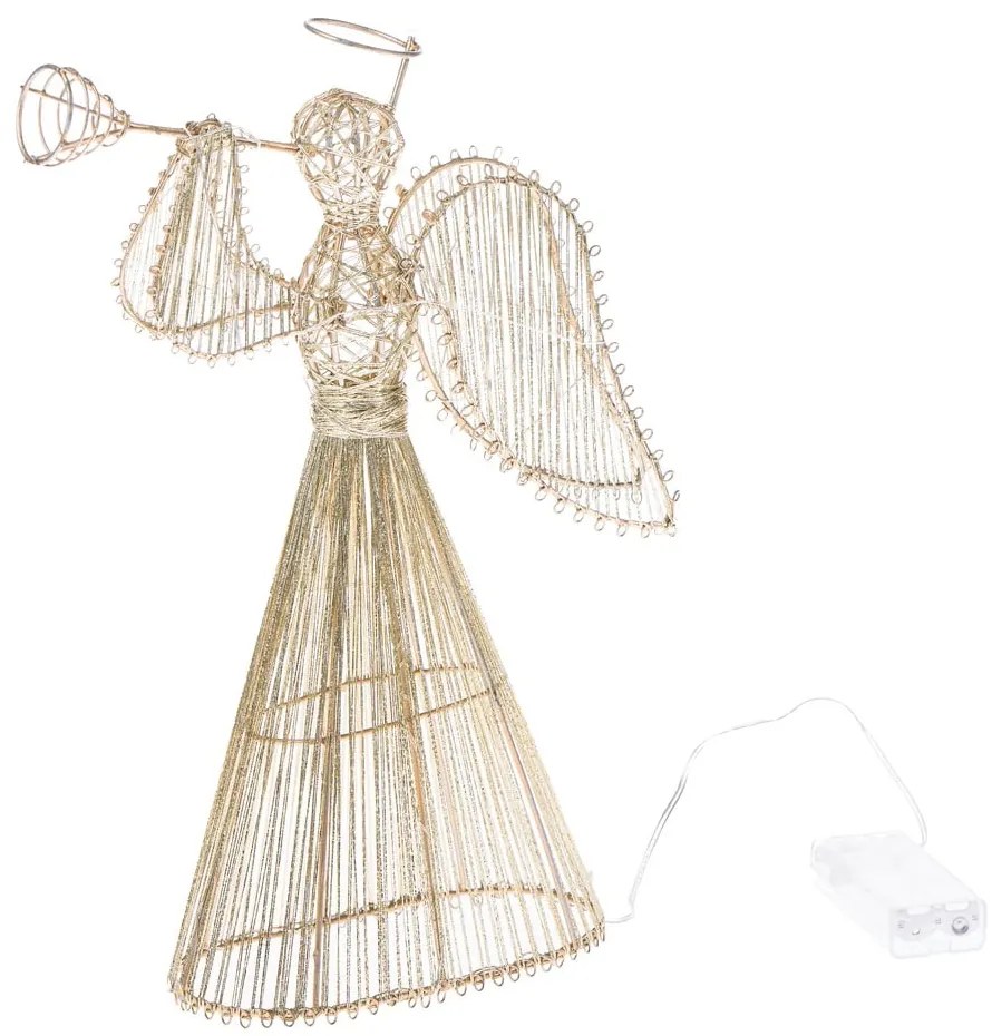 Decorațiune luminoasă aurie cu baterii Angel – Dakls
