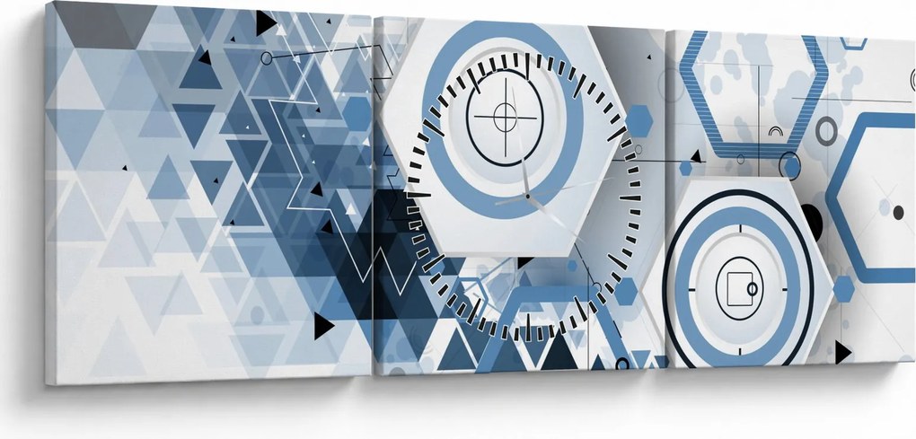 Tablou - Abstract geometric (cu ceas) (90x30 cm)