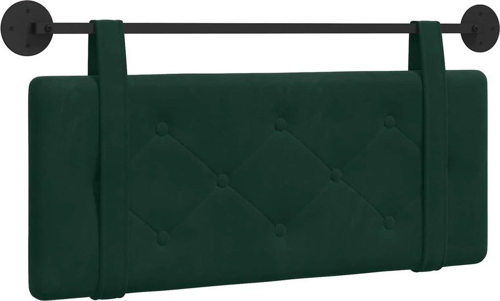 vidaXL Cap de pat suspendat Verde închis 110 x 55 x 5 cm Catifea
