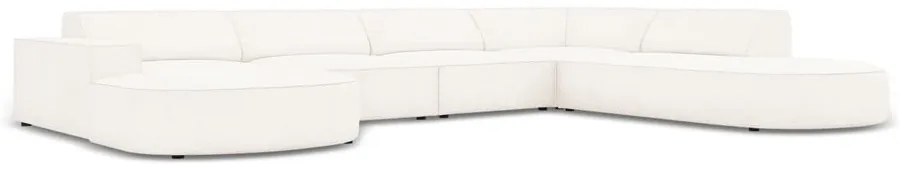 Colțar bej cu tapițerie bouclé (pe partea dreaptă) Jodie – Micadoni Home