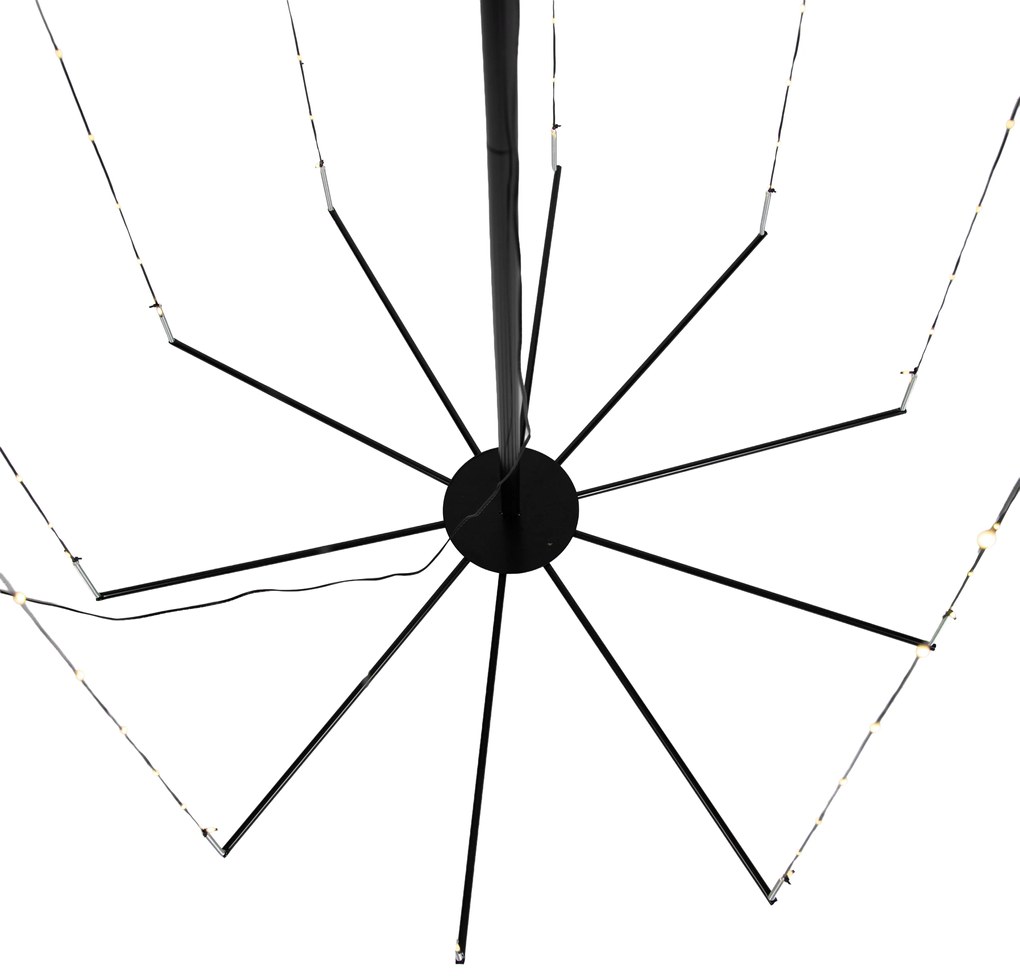 Lampă de podea de Crăciun neagră 240 cm, incl. LED IP44 cu telecomandă - Nagi