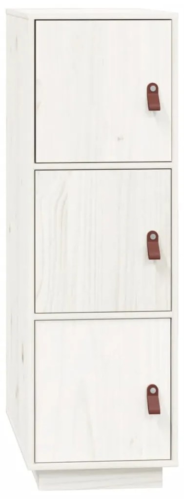 820168 vidaXL Dulap înalt, alb, 34x40x108,5 cm, lemn masiv de pin