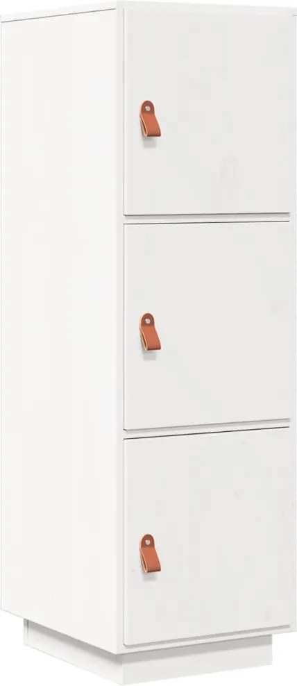 vidaXL Dulap înalt, alb, 34x40x108,5 cm, lemn masiv de pin