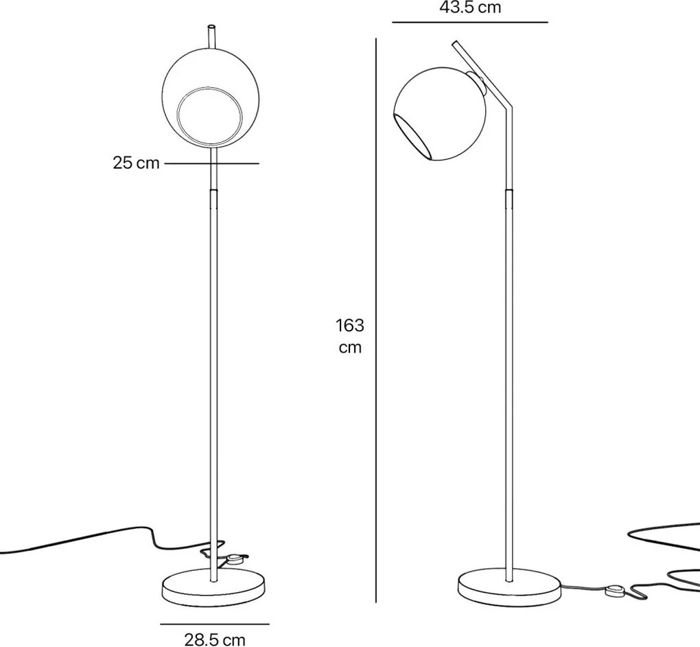 Lampa de podea din alama stil modern Art Deco Spheres