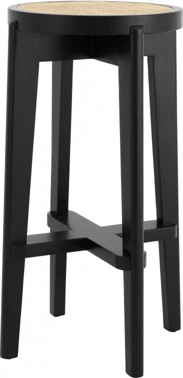 Scaun de bar din lemn finisaj negru design modern Dareau, H-76,5cm 114381 HZ