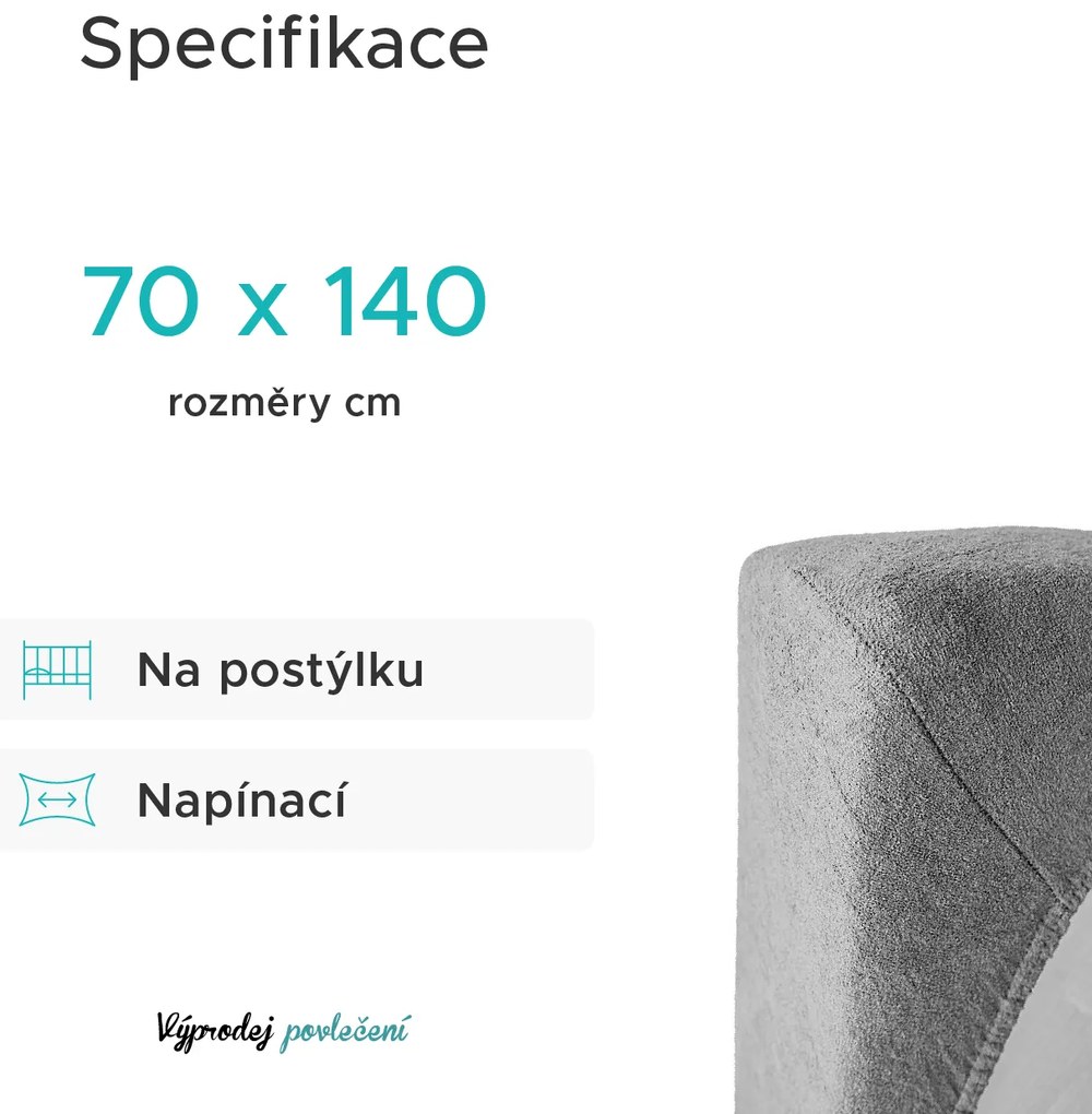 Cearsaf Frotir pentru patut cu elastic 70x140 cm galben