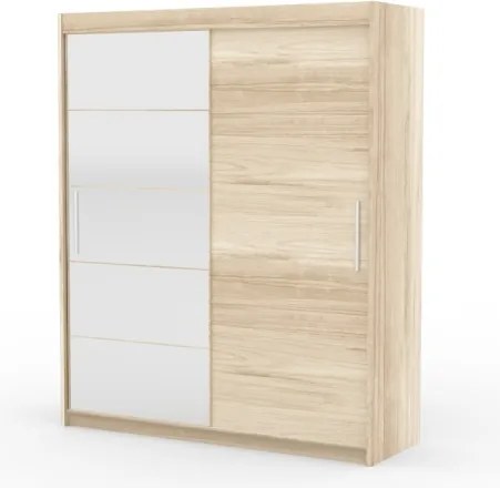 Dulap cu usi glisante si oglinda, 180x215 cm, Esti, ADRK Furniture (Culoare: Sonoma)