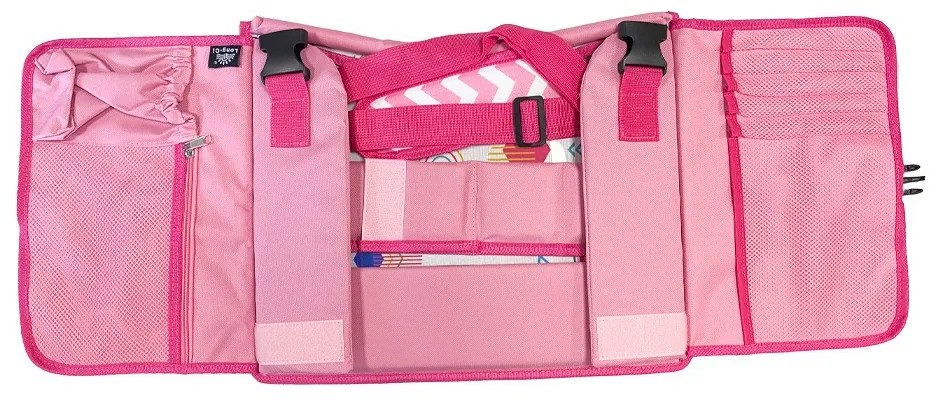 Masa portabila de copii, cu buzunare, pentru masina, pink