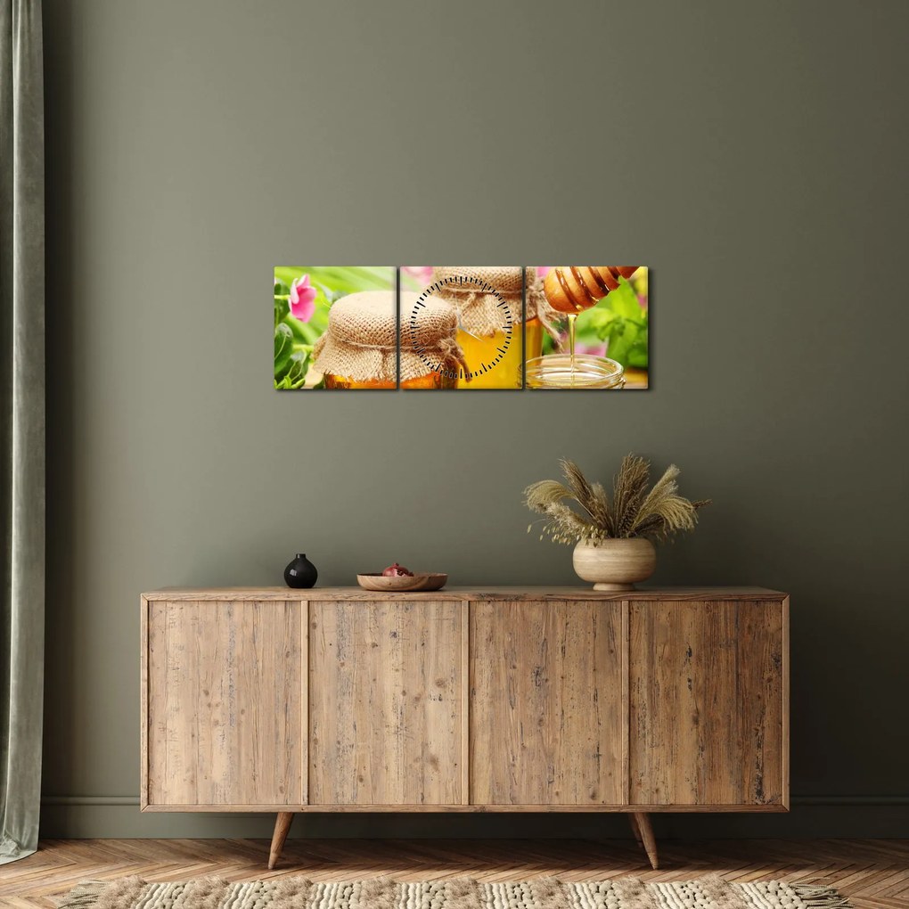 Tablou cu miere (cu ceas) (90x30 cm)