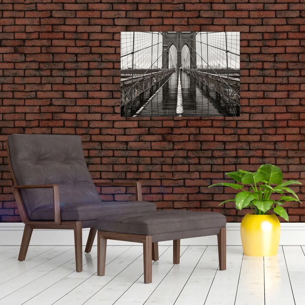 Tablou pe sticlă - Podul Brooklyn (70x50 cm)