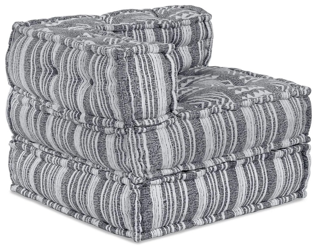 vidaXL Canapea Pouffe Modulară pentru 4 Persoane, care se transformă într-un pat, din material gri deschis.