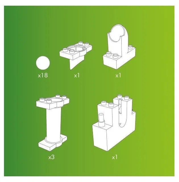 Set accesorii pistă cu bile Hubelino Elevator, 24 piese