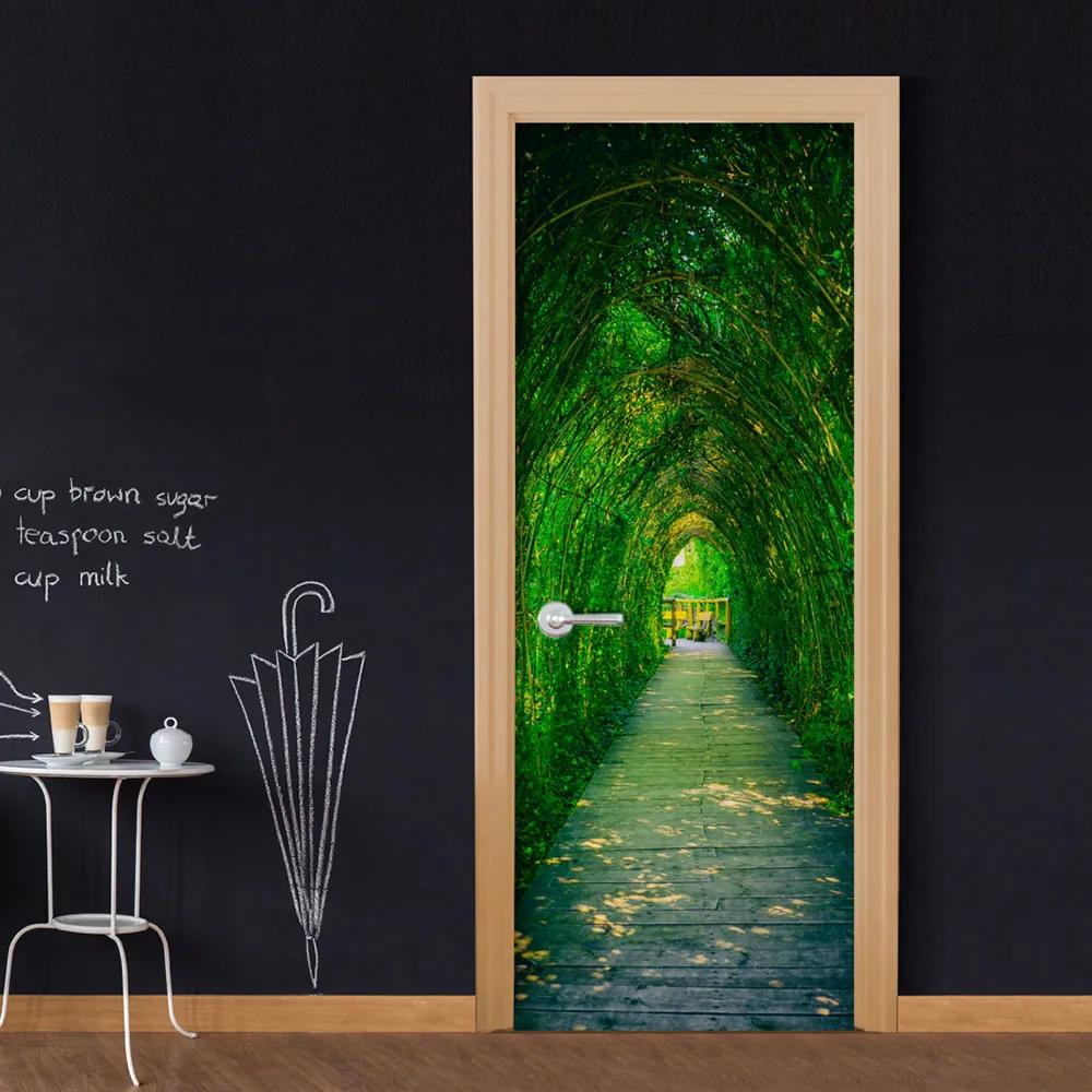 Fototapet pentru u?ă Bimago - Green Corridor + adeziv gratuit 100x210 cm