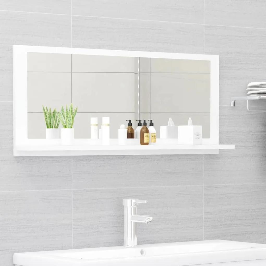 Oglinda de baie, alb, 90 x 10,5 x 37 cm, PAL Alb, 90 cm