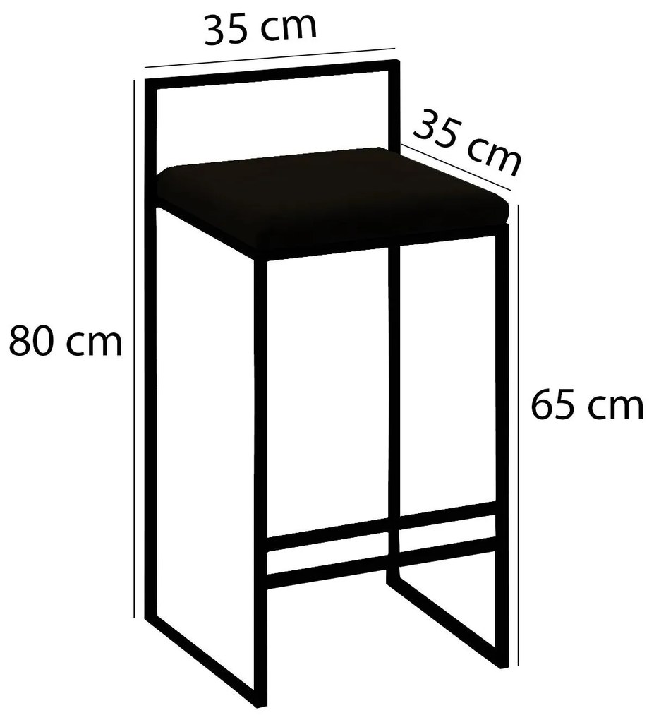 Scaun tip bar Nathaniel (Negru). 1089656