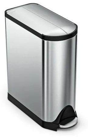 Simplehuman Coș de gunoi cu pedală pentru deșeuri selectate 45 l, inox