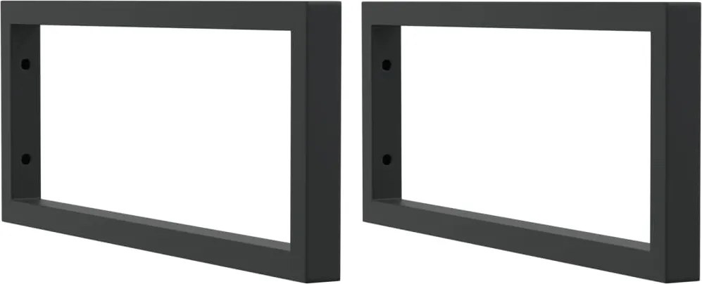 vidaXL Suporturi raft pentru lavoar 2 buc., negru dreptunghiular oțel