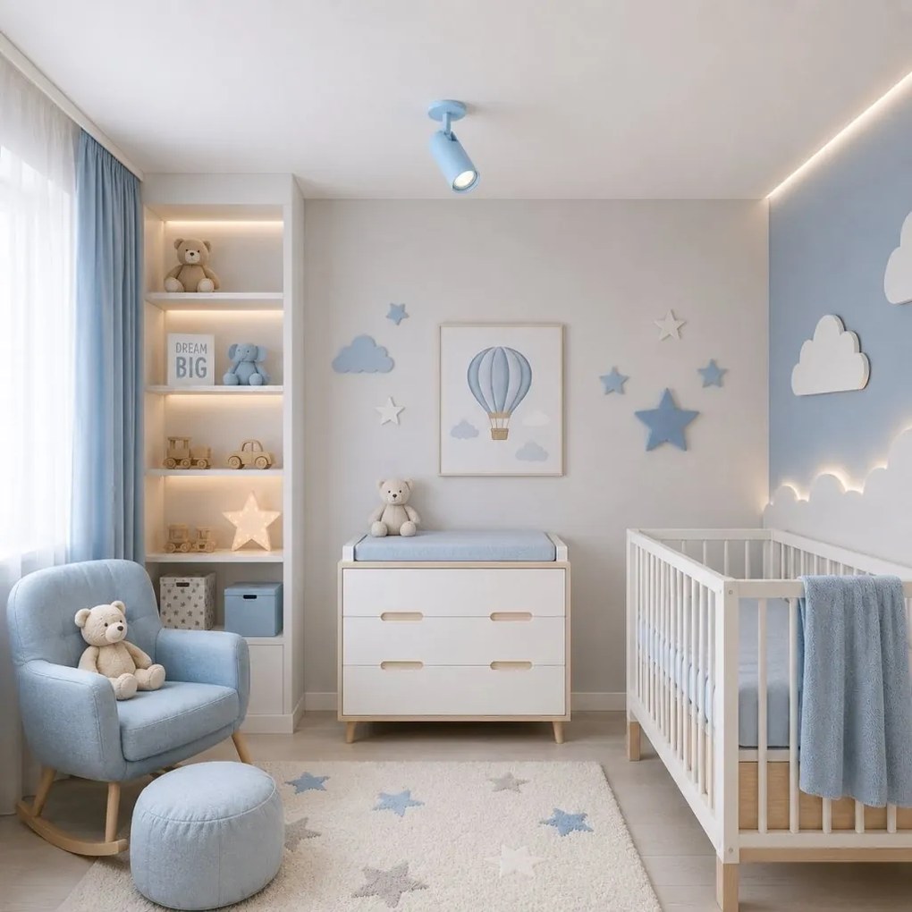 Spot incastrat directionabil cu bec GU10 Linca blue pastel