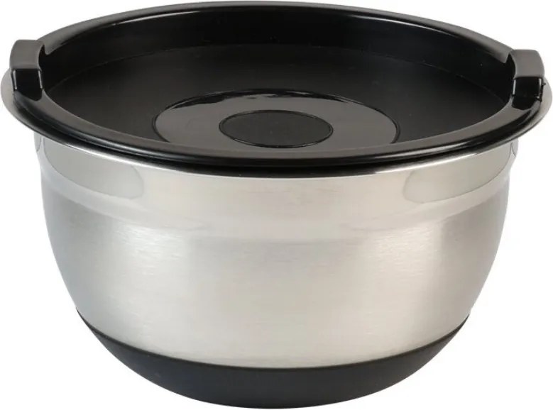 Bol de inox cu capac Kesper 90826, 4,5 l, 26 cm, otel inoxidabil, scala de masurare, margine larga, fund antiderapant, inox