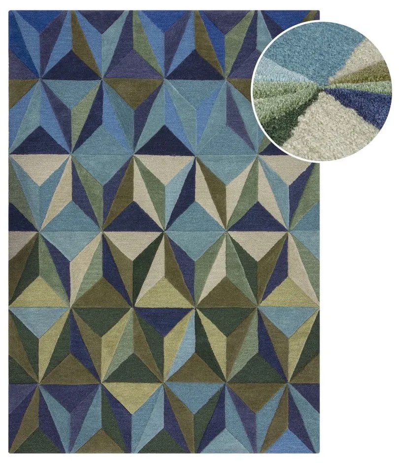 Covor albastru din lână 160x230 cm Reverie – Flair Rugs