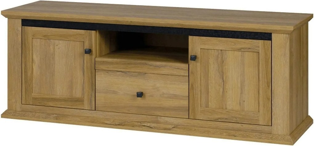 Comoda TV LEON MZ15, stejar grand, DTD laminat, 150x45x55 cm
